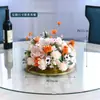 Mesa Redonda de Comedor para Hotel con Flores en el Centro, Mesa Redonda de Restaurante Flores en Mesa, Decoración de Banquete, Arte Floral, Decoraciones de Mesa para Sala de Conferencias, Flores