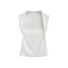 Chaleco plano de hombro de diseño nicho europeo y americano para mujer, ropa exterior de color sólido, para llevar debajo, corte entallado, top pequeño de verano