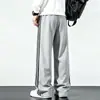 Pantalones deportivos nuevos, holgados y cómodos, de pierna recta, con tres rayas, para hombre, de algodón, modernos, talla grande, pantalones casuales para primavera y otoño