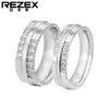 Anel de casal simples e moderno em aço titânio europeu e americano, anel de casamento coreano com diamante, anel de cauda única HB045