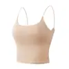 Camisola Sexy Decotada nas Costas com Bojo, Decote em U, Design com Argola Metálica Vazada, Lingerie Bonita nas Costas, Estilo Hot Girl, Pode Ser Usada por Fora