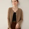 Outono Inverno 2026 Novo Cardigã de Tricô de Caxemira Feminino Manga Longa Peça de Roupa Exterior Suéter Moda Versátil Solto Confortável Quente