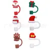 Navidad Nueva Transfronteriza Cubierta de Paja de 8 mm Reno Goma Suave Caja de Regalo de Navidad Tapón de Paja de Dibujos Animados Tapa Antipolvo Cubierta Antipolvo