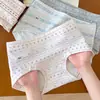 6178 Pantalones Cortos de Seguridad para Mujer Estilo Fair Isle Cuadrados Pequeños, Algodón Puro, Entrepierna Extendida, Largo Completo, Antibacteriano 10A, Cobertura Total