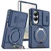 Aplicável para capa de celular Samsung zfold8 com suporte Capa protetora com janela de empurrar para lente Anti-queda Carcaça externa para celular com dobra ampla