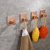 Gancho adhesivo sin perforaciones para baño y cocina, gancho de pared de metal individual, gancho para ropa, gancho trasero para puerta de inodoro