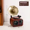 Adorno de Gramófono Retro Caja de Música Creativa para Mesa de Entrada de Sala de Estar Decoración Nostálgica Sensación de Rincón Plástico