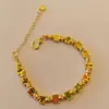 Pulsera de Mahjong Estilo Mismo Tienda de Oro para Mujer 2025 Nuevo Modelo Popular Pulsera Sanjiao Pulsera del Año del Zodiaco Regalo para Novia