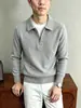Suéter de punto Yingao para hombre con cuello half-zip, casual de negocios para otoño e invierno, estilo old money, suéter de corte holgado para hombres de mediana edad