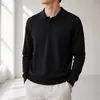 Suéter de punto para hombre con cuello alto, de otoño e invierno, manga larga, color liso simple, estilo old money, ropa casual de negocios para hombre