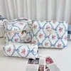 Bolsa de Maquillaje Vertical con Lazo Gran Capacidad Compartimentada Portátil para Viaje Neceser Bolsa de Mano para Guardar Cosméticos