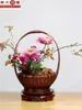Cesta para Arranjo Floral, Tecelagem de Bambu, Recipiente Chinês de Mão para Arranjo Floral Estilo Retrô, Decoração para Arranjo Floral, Tecelagem Artesanal Inspirada em Zen, Tamanho Pequeno e Médio