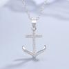 Colgante de ancla de plata esterlina s925 del mundo clásico con incrustaciones de circonio, versión coreana de joyería de plata de moda creativa simple, nuevos fabricantes al por mayor