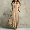 Vestido Feminino Europeu e Americano de Gola V com Babados Outono/Inverno 2026