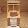 Silla de Inodoro para Mujeres Embarazadas de Madera de Cedro Maciza Taburete sin Instalación Taburete de Inodoro Móvil Inodoro Portátil para Ancianos
