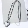 Explosões da Amazon colar de amor duplo transfronteiriço moda europeia e americana pingente simples feminino metal de comércio exterior corrente de suéter
