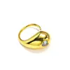 Anillo de Titanio Acero Corazón Gema Colgante Estilo Frío Ins Europeo Americano Nicho Único Sentido Avanzado Anillo Abierto para Mujer
