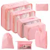 Conjunto de Bolsas de Armazenamento para Viagem Transfronteiriça com Sete ou Oito Peças, Bolsa de Armazenamento para Viagem de Negócios, Bolsa de Armazenamento de Grande Capacidade, Conjunto de Armazenamento à Prova d'Água