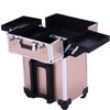 Fabricante Atacado Liga de Alumínio Trolley Estojo de Maquiagem, Caixa de Maquiagem para Maquiador Profissional, Bagagem Portátil Removível