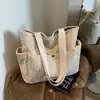 Bolsa de veludo de grande capacidade, nova bolsa de ombro casual outono e inverno 2026, bolsa tote única e simples para aula e trajeto
