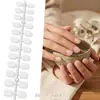 Uñas Cuadradas Cortas a Presión de Moda, 24 Piezas, Decoraciones a Presión Multicolores Sólidas Mate de Alta Gama