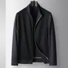 Chaqueta Casual para Hombre 2026 Primavera/Verano Cuello Alto Versión con Cremallera Lujo Juvenil Estilo Business Old Money Abrigo Casual de Lino