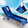 Nueva funda de microfibra para silla de playa, toalla reclinable, toalla de playa con bolsa, estampado serie animal cielo estrellado, pedido mínimo de una pieza