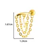 Nuevo bestseller transfronterizo de Hengsen: pendiente de botón para el lóbulo de la oreja con cadena de estrellas de circón microincrustado con varilla de acero inoxidable para perforación del cartílago