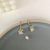 Aretes de Aguja de Plata S925 Flor Corea del Sur Perla de Agua Dulce Diseño Nicho Aretes Ins Mori Aretes Vintage para Mujer