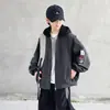Roupas infantis para meninos, novos tops de outono 2026, estilos de primavera e outono, jaqueta de outono masculina estilosa e moderna, estilo falso duas peças