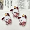 Parche Acrílico de Dibujos Animados Lindo Súper Lindo Café Perro Asustado DIY Horquilla Broche Insignia Adhesivo para Refrigerador Accesorios Pequeño