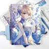Porcelana Azul e Branca Flor de Cerejeira 16K Caderno de Couro Página Colorida Estilo Japonês Desenho Animado Caderno de Couro Caderno de Estudante Livro de Trechos