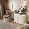 Penteadeira de Madeira Maciça Estilo Nórdico Quarto Simples Moderno Armazenamento Multifuncional Mesa de Maquiagem Cômoda Integrada