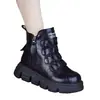 Nova coleção outono/inverno 2025: Botas curtas estilo Martin britânicas, antiderrapantes, com sola plataforma para altura extra e interior espesso forrado com fleece para aquecimento
