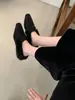 Primeiro Encontro Temporada Estilo Coreano Sapatos Peludos Femininos 2026 Outono Nova Chegada Bico Quadrado Mocassins Sola Plana Slip-on Sapatos Preguiçosos