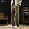 Pantalones casuales de algodón puro, estilo old-money, frescos y modernos, para hombre, nueva colección otoño 2026, corte holgado, talla grande, pantalones largos de pierna recta