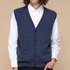 Outono e Inverno Masculino Novo V-neck 100 Pure Cashmere Cardigan All-match Business Vest Warm Vest para o pai