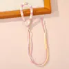 Cordón para llavero de caracola con diseño de macarrón, cordón tejido a mano con hilo de color degradado, materiales para cordón a juego con muñeco de caracola
