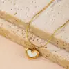 Colar com pingente de amor para todas as partidas da Coreia do Sul, design de nicho de fritilária, corrente de clavícula de aço titânio de alta qualidade, colar de estilo simples dourado