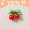 Pajarita con realce de cereza de verano, accesorios acrílicos para bricolaje, pendientes, horquilla, funda para teléfono, material al por mayor