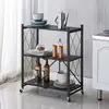 Estante de Almacenamiento Plegable sin Instalación para Cocina, Estante de Almacenamiento Móvil Multicapa para el Hogar, Estante de Almacenamiento para Horno de Microondas