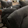 Conjunto de Quatro Peças de Veludo Leite Dupla Face Grau Mãe e Bebê Outono e Inverno Alta Gramatura Quente Capa de Edredom Antiestático Antiderrapante Para Roupa de Cama