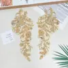 Aplique de malla floral con bordado de lentejuelas y cuentas multicolor para vestidos de novia y de gala, accesorios decorativos DIY, encaje al por mayor