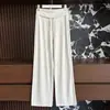 Conjunto de principios de otoño~Pantalones anchos versátiles de cintura alta de doble capa para adelgazar para mujer, pantalones rectos casuales ligeros holgados para yoga y deportes
