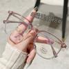 Óculos de Aro Preto para Mulheres com Miopia, Armação Grande, Visual de Alta Qualidade, Fazem o Rosto Parecer Mais Magro, Podem Ser Personalizados com Lentes de Grau, Adequados para Rostos Quadrados e Redondos, Anti Luz Azul