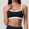 Sujetador deportivo europeo y americano transfronterizo, conjunto de yoga color block, camiseta sin mangas para correr y fitness al aire libre, top tipo sujetador sexy para mujer