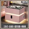 Mesita de noche inteligente de madera maciza, mesita de noche minimalista moderna, estilo dormitorio crema, mueble de almacenamiento multifuncional para el hogar de lujo ligero