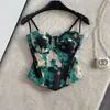 Top Corset Peixe Retrô Cintura Marcada Emagrecedor para Mulheres com Senso de Design Sem Alças