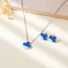 Set de Joyería de Trébol de Cuatro Hojas de Acero de Titanio Best-Seller Europeo y Americano, Joyería Versátil Popular de Lujo Ligero