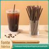 Tudo palha de resíduo de café biodegradável embalagem individual descartável Marrom marca aplicável palha de proteção ambiental para café